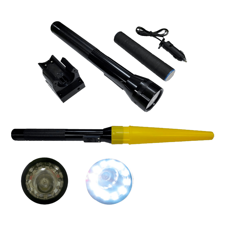LINTERNA RECARGABLE LED 5W + CORONA 12LEDS CON BASE/CARGADOR PARED - 12V