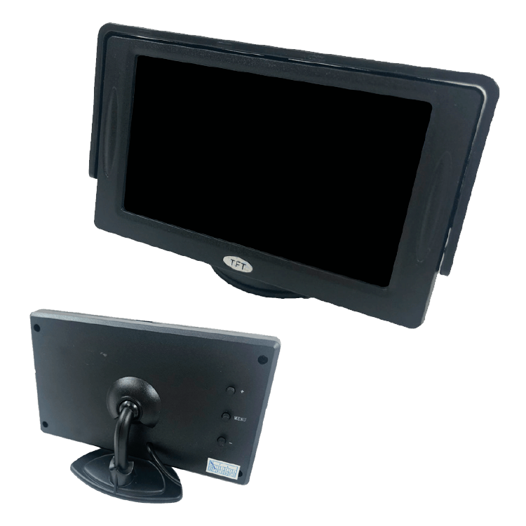 MONITOR 4,3" - 12/24V - CON SOPORTE - 2xCAMARA IN - CONECTOR 4PIN