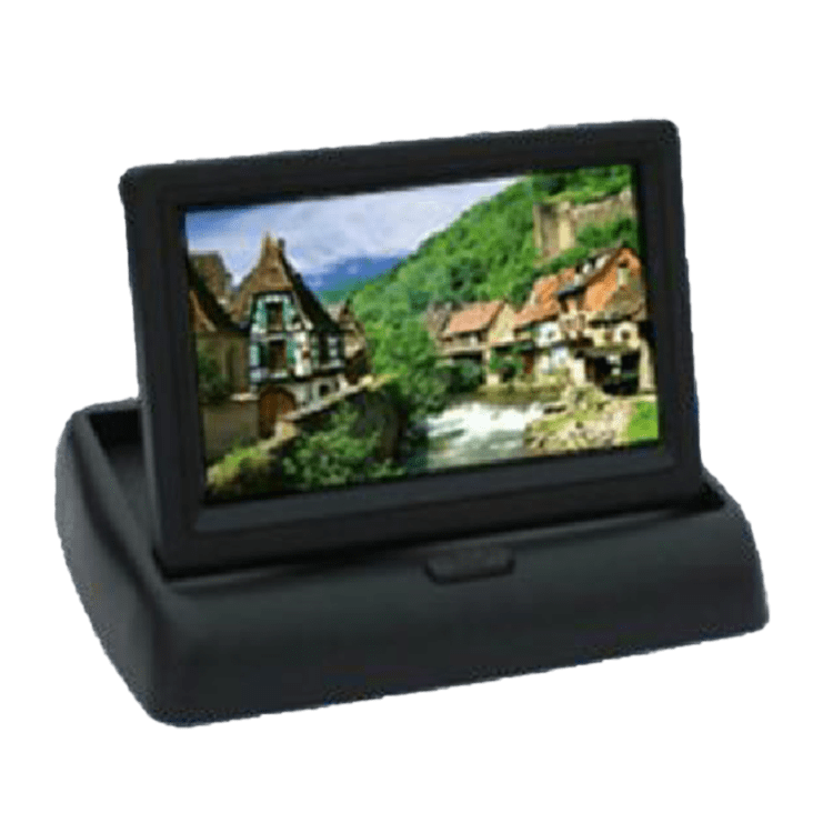 MONITOR 4,3" - 12V - ESCAMOTEABLE 2xCAMARA IN - CONECTOR RCA