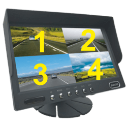 MONITOR 7" - 12/24V - QUAD 4xCAMARA IN - CONECTOR 4PIN