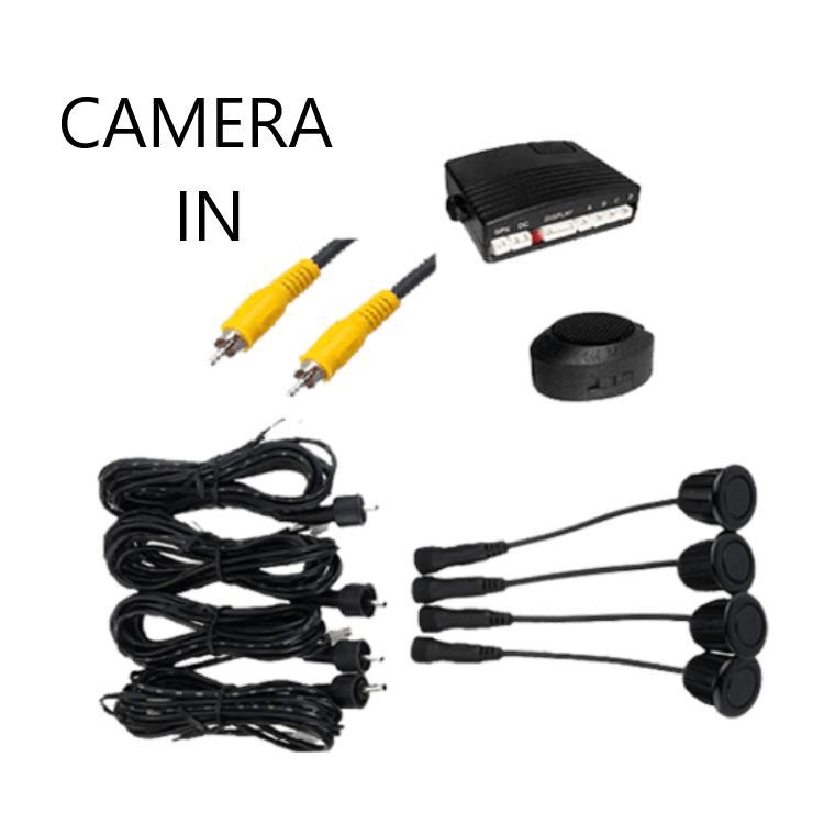 KIT 4 SENSORES PARKING 12V - IN/OUT CAMARA - 10mts