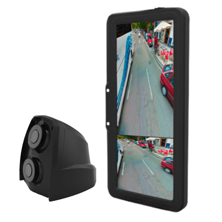 KIT MONITOR 12,3" - CAMARA DOBLE PARA VISION LATERAL (TIPO ESPEJO RETROVISOR) - R46