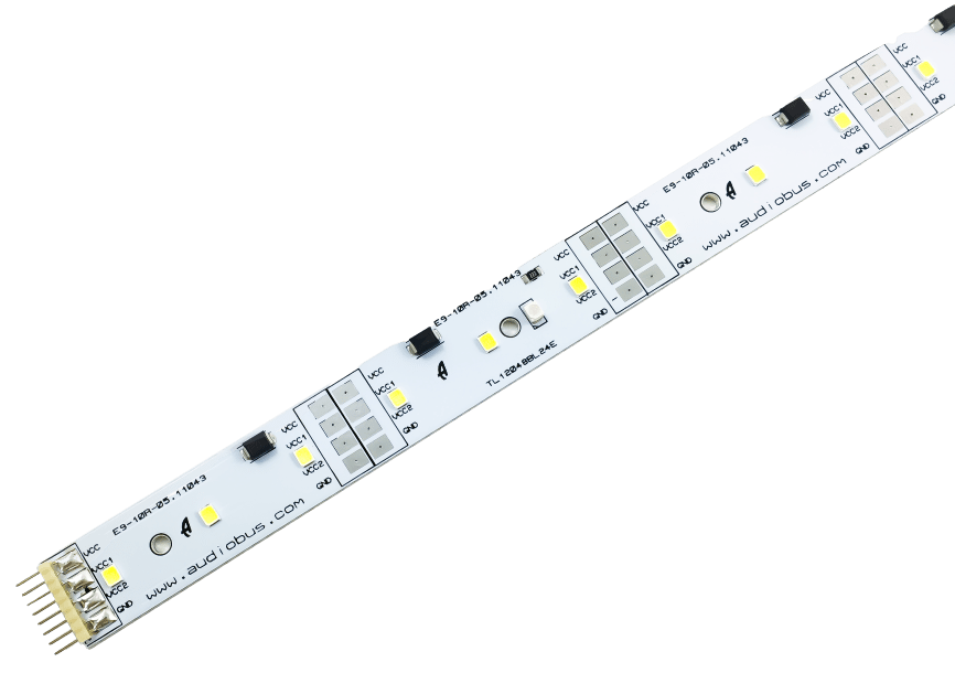 TIRA 24 LED BLANCO NEUTRO 4000K + 2 PENUMBRA AZUL - CONECTOR PCB - 12V - 480x18mm