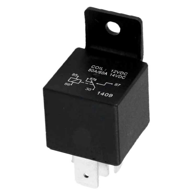 RELE 12V 70A - 5 PATILLAS - CON SOPORTE