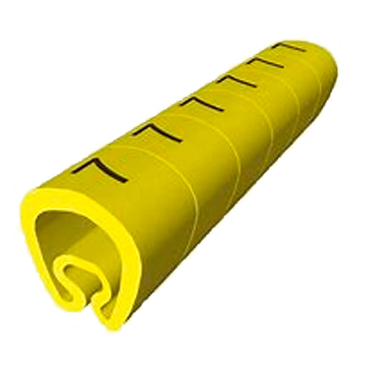 SEÑALIZADOR PRECORTADO AMARILLO Ø4-8mm NºX - PVC PLASTIFICADO