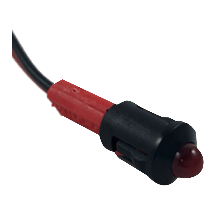 PILOTO LED 12V ROJO - CARCASA NEGRA Ø8,5mm (A PRESION)