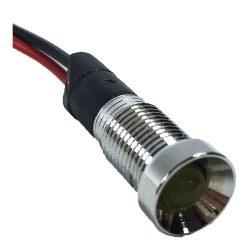PILOTO LED 12V ESTANCO AMARILLO - CARCASA PLATA Ø8,5mm