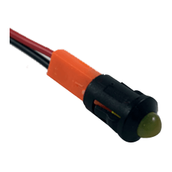 PILOTO LED 12V AMBAR - CARCASA NEGRA Ø8,5mm (A PRESION)