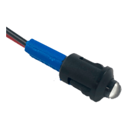 PILOTO LED 12V AZUL ALTO BRILLO - CARCASA NEGRA Ø8,5mm (A PRESION)