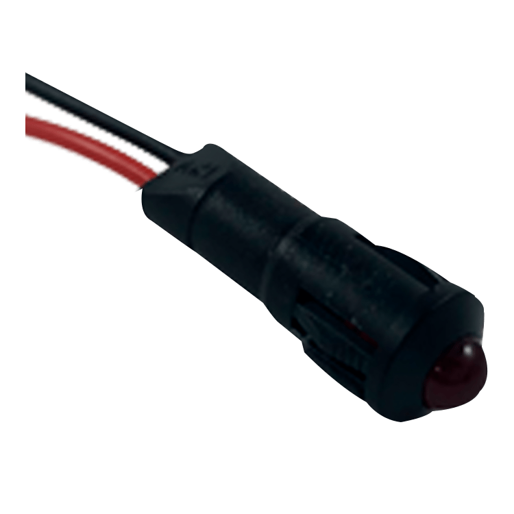 PILOTO LED 12V ROJO INTERMITENTE - CARCASA NEGRA Ø8,5mm (A PRESION)