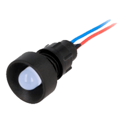 PILOTO LED 12V AZUL - CARCASA CONCAVA NEGRA