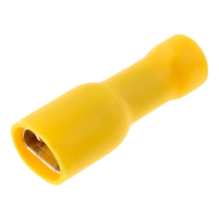 TERMINAL FASTON PREAISLADO AMARILLO HEMBRA 6,35mm