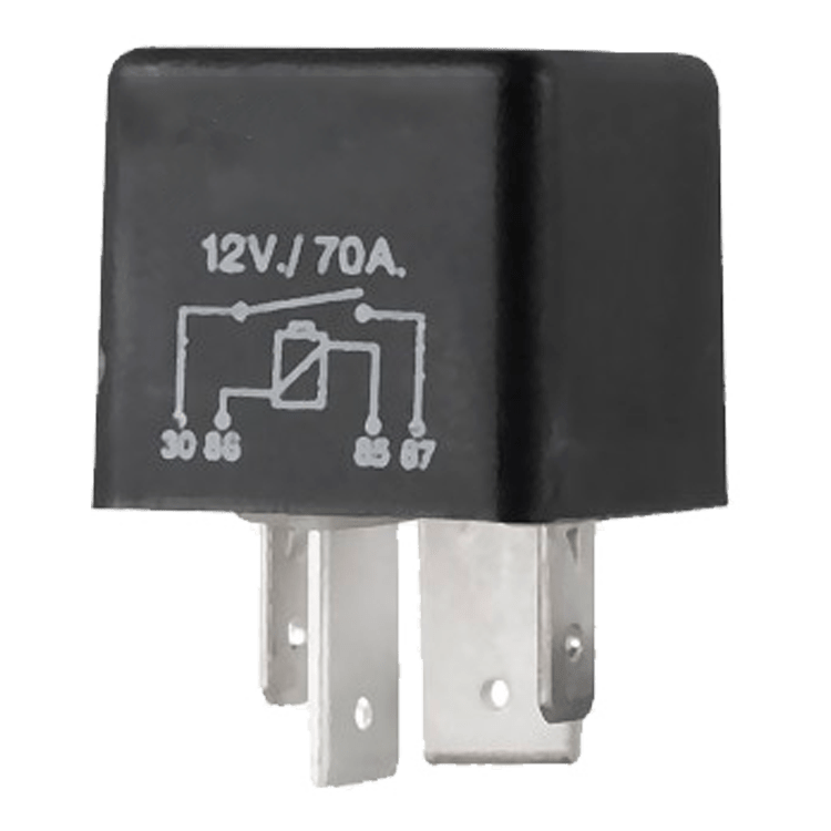 RELE 12V 70A - 4 PATILLAS - SOPORTE EXTRAIBLE