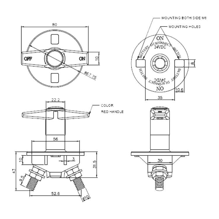 DESCONECTADOR BATERIA 150A - EQUIVALENTE LITTELFUSE - Imagen 2