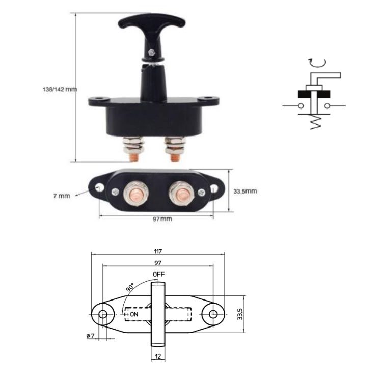 DESCONECTADOR BATERIA 250A - EQUIVALENTE LITTELFUSE